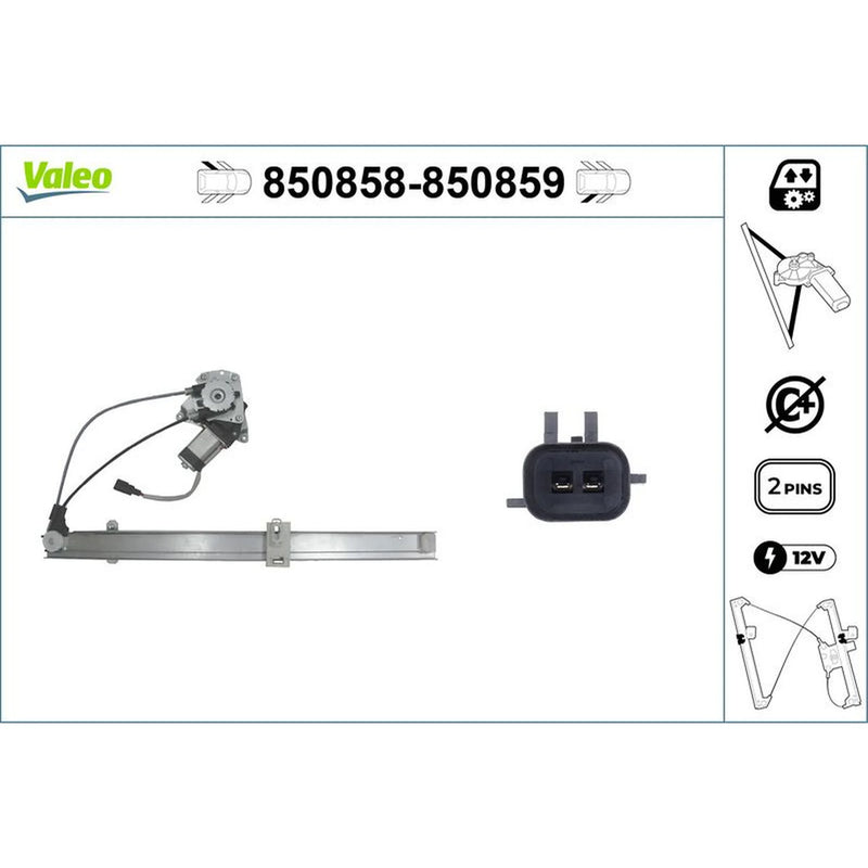 Valeo Electric Window Regulator Lifter Left Rear 850858