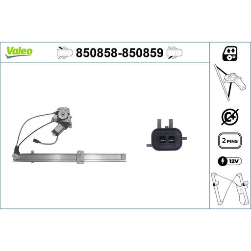 Valeo Electric Window Regulator Lifter Left Rear 850858
