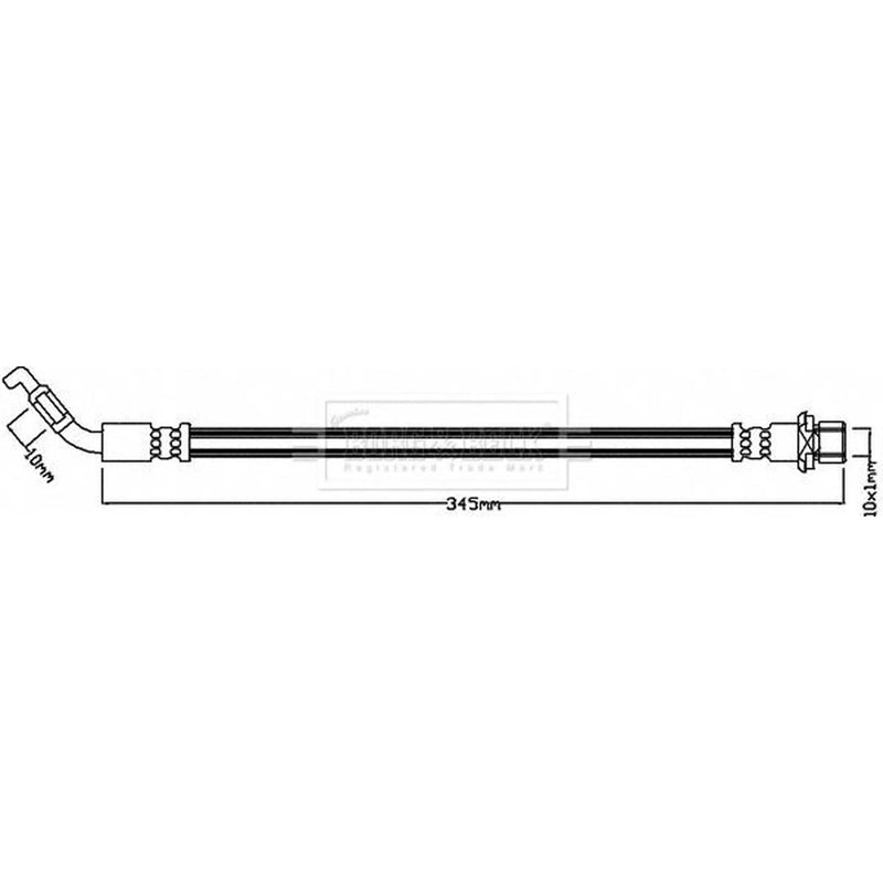 Borg & Beck Brake Hydraulic Hose Line Front Right BBH8231