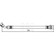 Apec Brake Hydraulic Hose Line Rear Right fits Honda Jazz II 2002-2008
