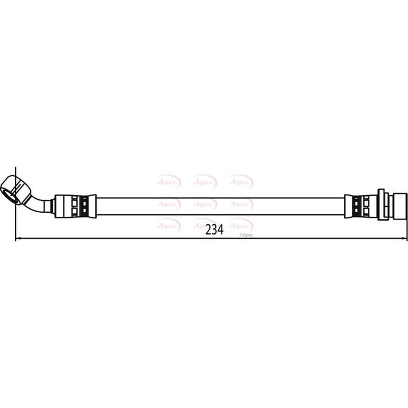 Apec Brake Hydraulic Hose Line Rear Right fits Honda Jazz II 2002-2008
