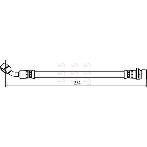 Apec Brake Hydraulic Hose Line Rear Right fits Honda Jazz II 2002-2008