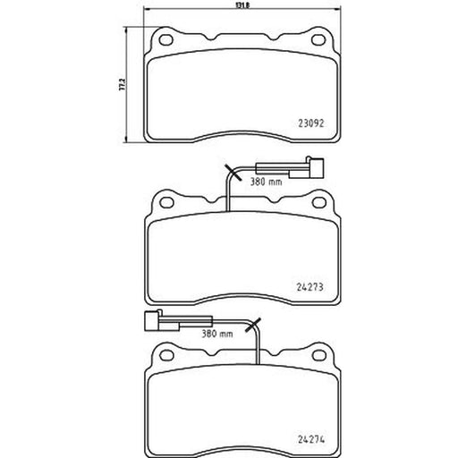 Mintex Front Brake Pad Set fits Alfa Romeo 147 2003-2010 3.2