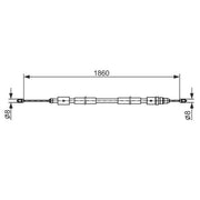 Bosch Handbrake Cable Left Rear fits Citroën Xsara Picasso 1999-2012 1.6 1.8 2.0