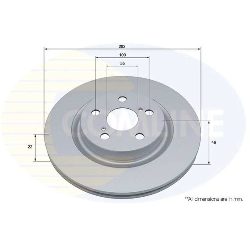Comline Front Brake Internally Vented Discs & Pads fits Toyota Yaris 2020 on 1.5