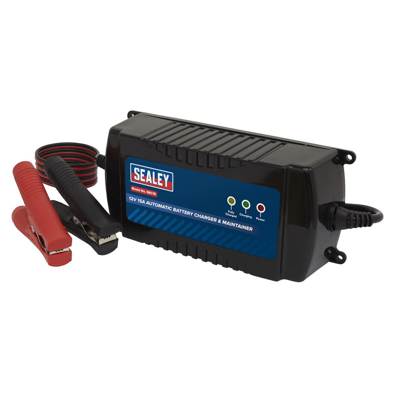 Sealey Battery Maintainer Charger 12V 15A Fully Automatic SBC15 Sealey - Dynamic Drive