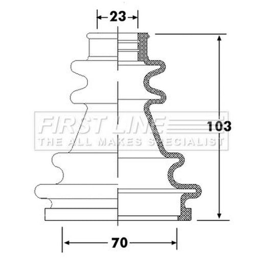 First Line Drive Shaft Bellow Kit Front Left fits Opel Vivaro A 2001-2014