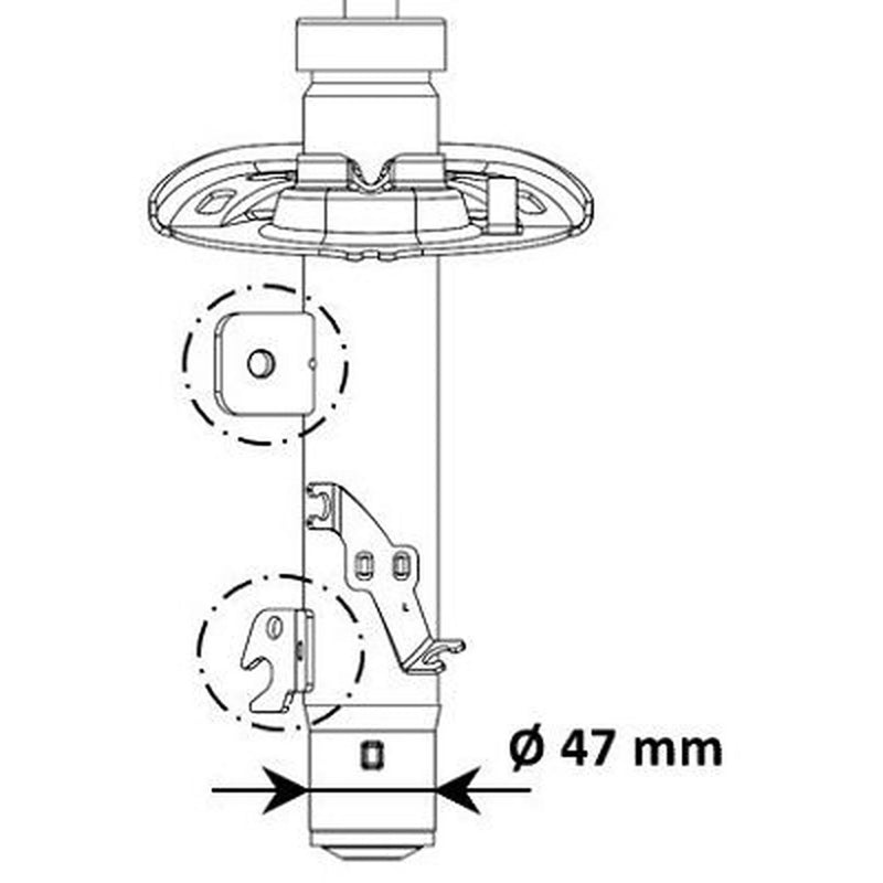 KYB Shock Absorber Damper Strut Front Left fits Peugeot 208 Hatchback 2014-2019
