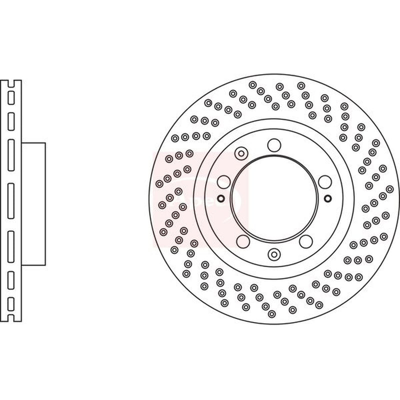 Apec 2 x Perforated/Vented Brake Discs fits Porsche 911 1993-1997 3.6