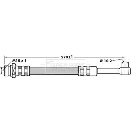 Borg & Beck Brake Hydraulic Hose Line Rear Right BBH7057