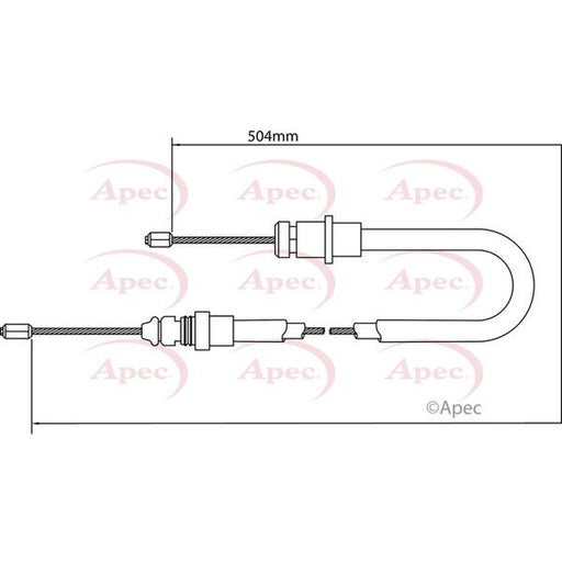 Apec Handbrake Cable Front fits Citroën C8 2002 on 2.0 2.2