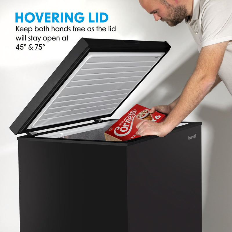 Baridi Freestanding Chest Freezer 199L Capacity - Black DH151 Baridi - Dynamic Drive