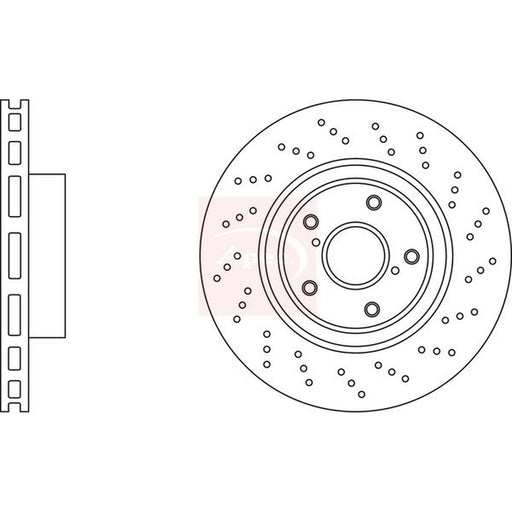 Apec 2 x Perforated/Vented Brake Discs fits Lexus Is II 2007-2013