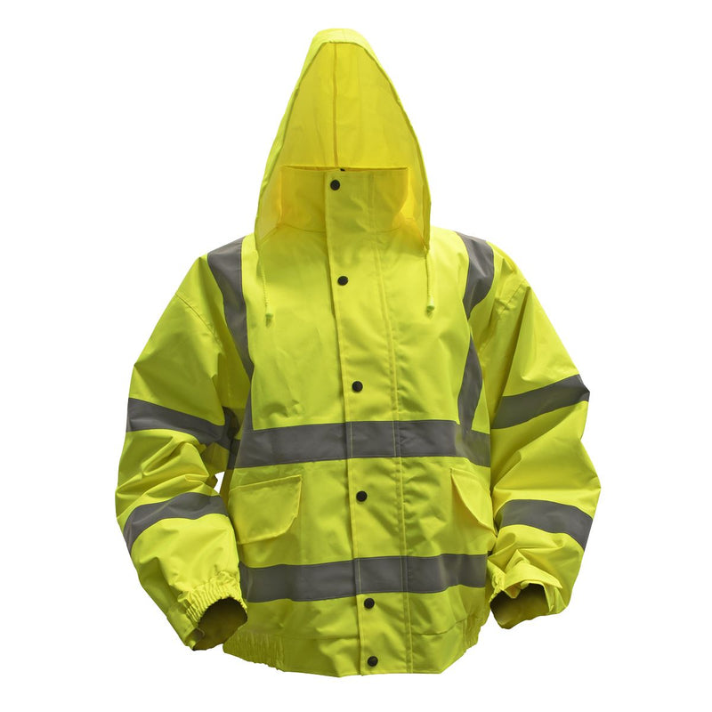 Worksafe Hi-Vis Yellow Jacket Quilted Lining Elasticated Waist & Cuffs Large Worksafe - Dynamic Drive