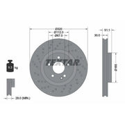 Textar 2 x Perforated Front Brake Discs 92262105-x2