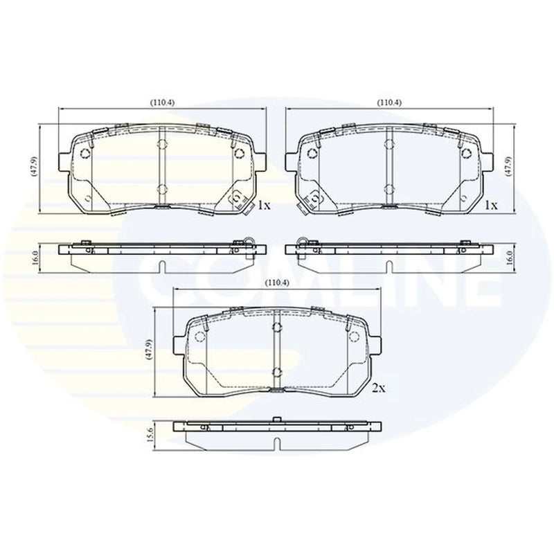Comline Rear Brake Discs & Pads fits Kia Sorento III 2015-2020 2.2