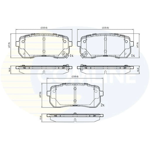 Comline Rear Brake Discs & Pads fits Kia Sorento III 2015-2020 2.2