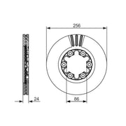 Bosch 2 x Vented Brake Discs fits Ford Ranger 1999-2012 2.5