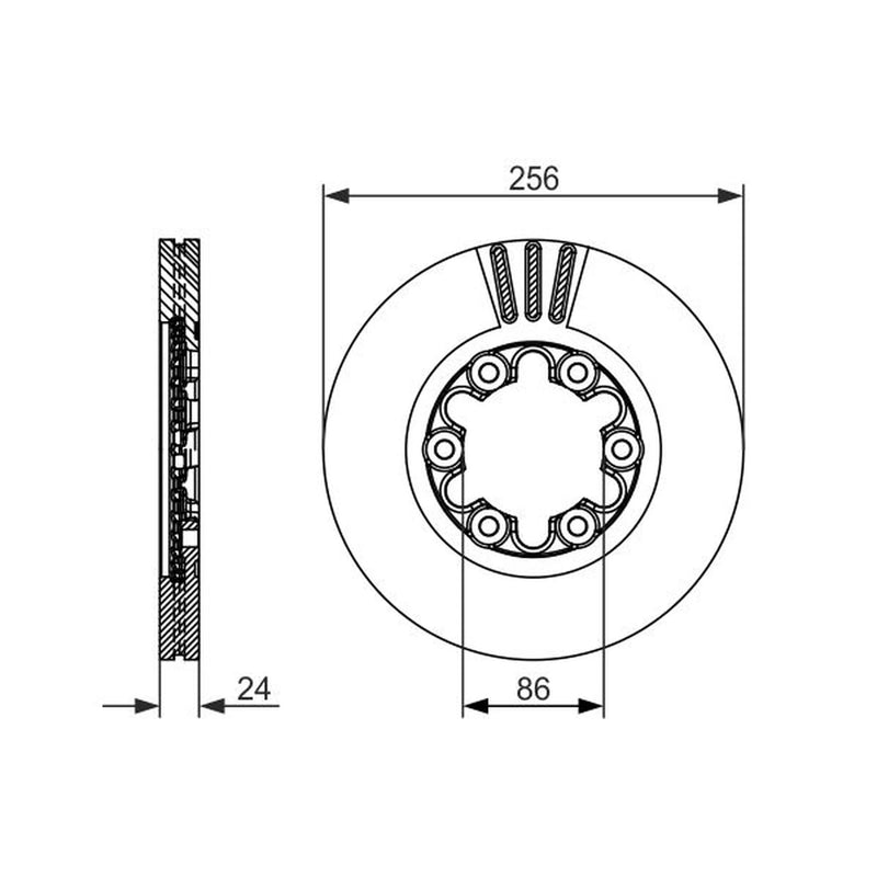 Bosch 2 x Vented Brake Discs fits Ford Ranger 1999-2012 2.5