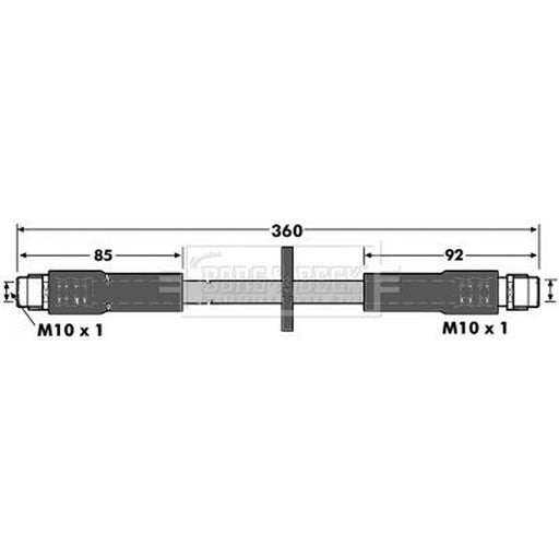 Borg & Beck Brake Hydraulic Hose Line Front Right BBH6920