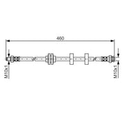 Bosch Brake Hydraulic Hose Line Front fits Fiat Multipla 1999-2010 1.6 1.9