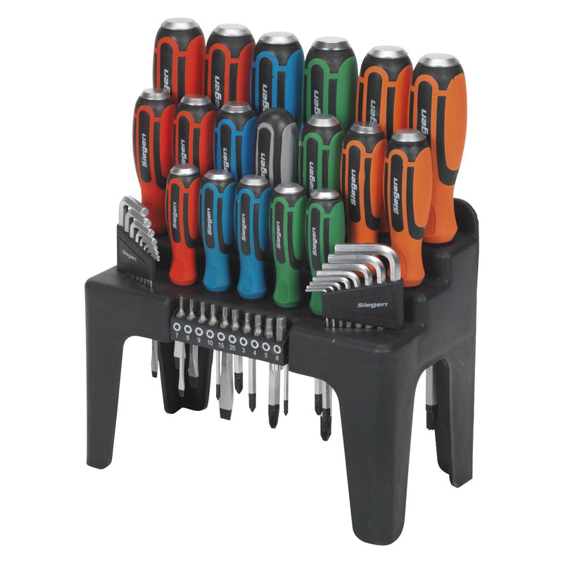 Sealey Hammer-Thru Screwdriver Hex Key & Bit Set 44pc S01106 Sealey - Dynamic Drive