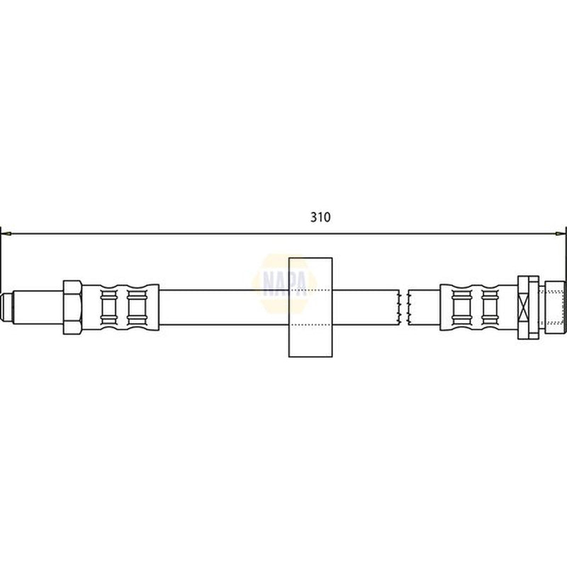 NAPA Brake Hydraulic Hose Line Rear fits Ford Mondeo 2000-2007 1.8 2.0 2.2 3.0
