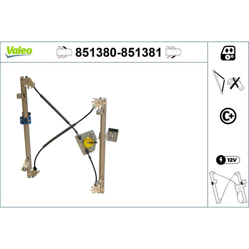 Valeo Electric Window Regulator Lifter Right Front 851381
