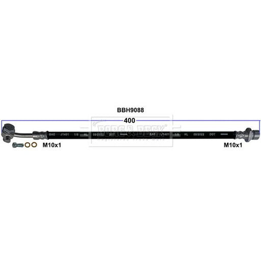Borg & Beck Brake Hydraulic Hose Line Rear Right BBH9088