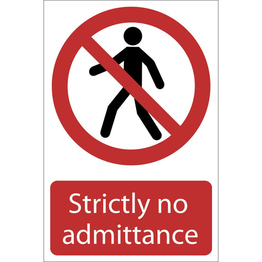 Draper No Admittance' Prohibition Sign, 200 x 300mm 72203 Draper - Dynamic Drive