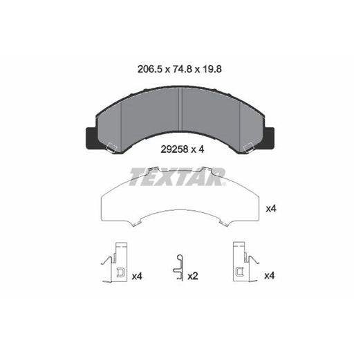 Textar Front Brake Pad Set 2925801