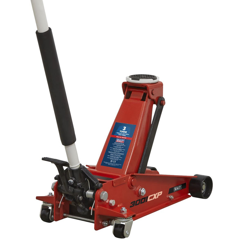 Sealey Trolley Jack with Foot Pedal 3 Tonne 3001CXP Sealey - Dynamic Drive