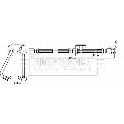 Borg & Beck Brake Hydraulic Hose Line Front Left BBH8627