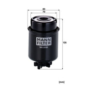 MANN-FILTER Fuel Filter Element fits John Deere Series 5000 1996-2000