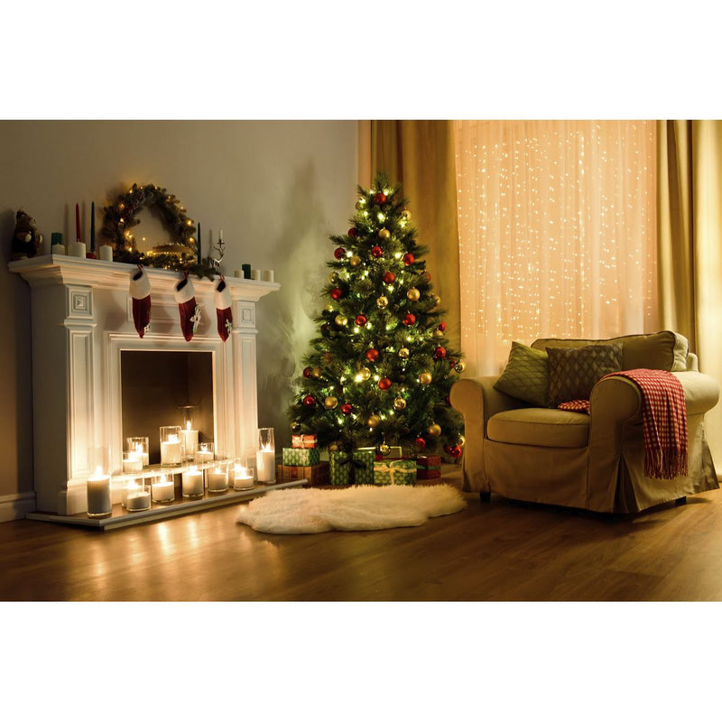 Dellonda Artificial 7ft/210cm Hinged Christmas Tree with 1000+ PE/PVC Tips Dellonda - Dynamic Drive