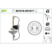 Valeo Electric Window Regulator Lifter Right Front 851017