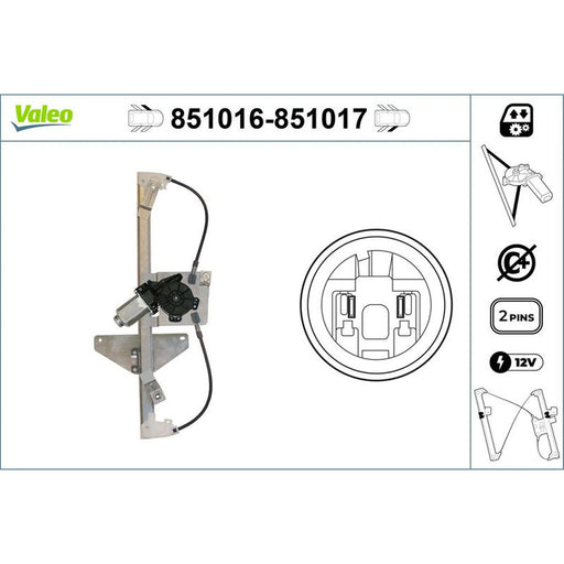 Valeo Electric Window Regulator Lifter Left Front 851016