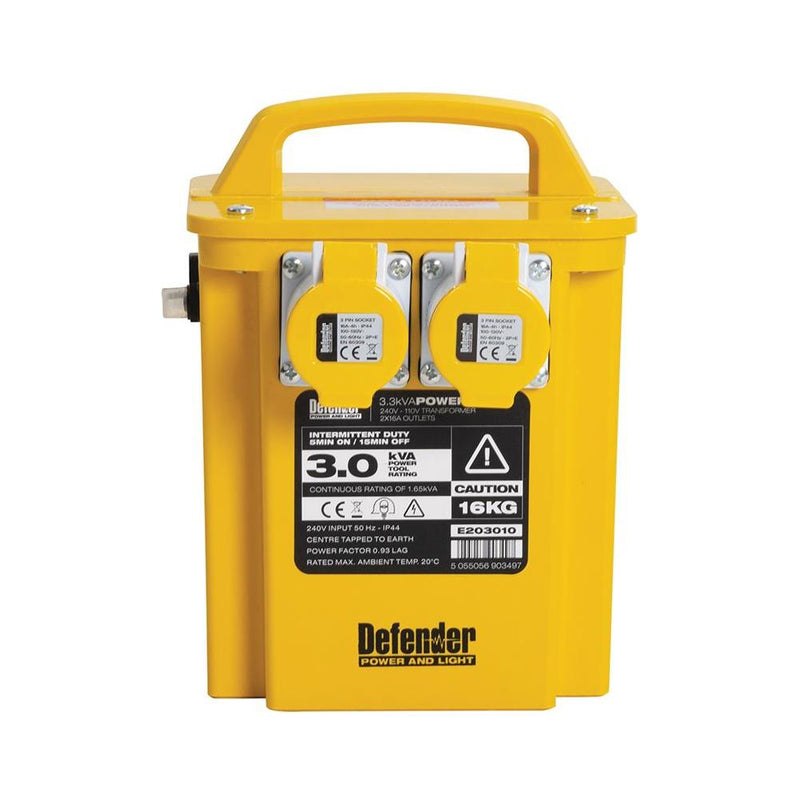 Defender 3kVA Portable Transformer 16A 110V Defender - Dynamic Drive