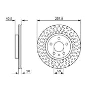Bosch 2 x Vented Brake Discs fits Alfa Romeo Spider 1995-2005 2.0