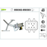 Valeo Electric Window Regulator Lifter Right Front 850303