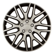Dakar Silver/Black 16" Alloy Look Multi-Spoke Wheel Trims Hub Caps Covers Verscao  - Dynamic Drive