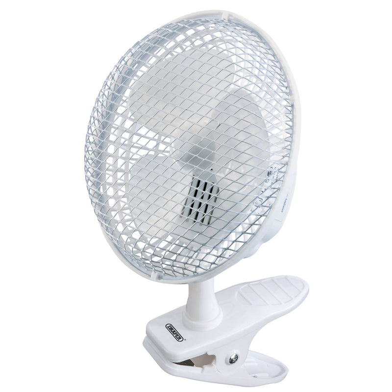 Draper 230V Clip-On Desk Fan, 6"/150mm, 15W 08710 Draper - Dynamic Drive