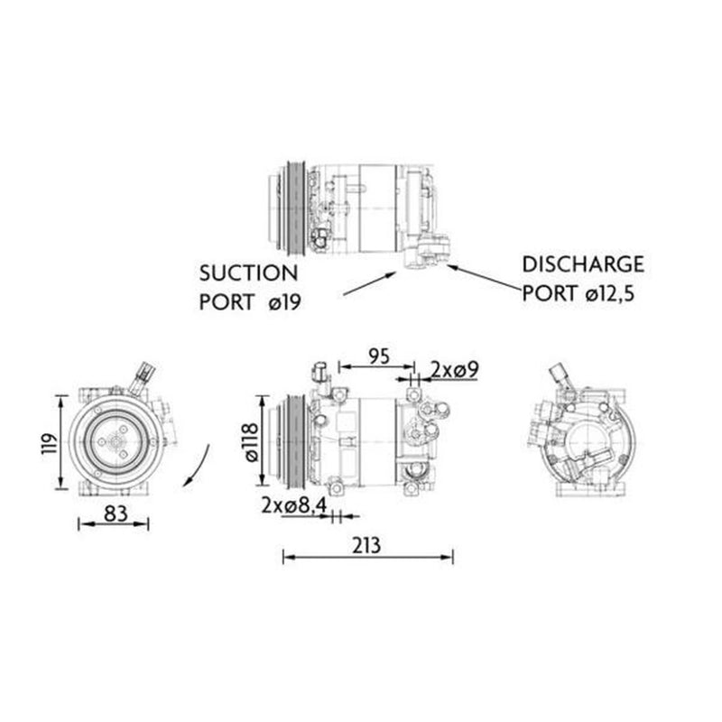 Mahle Air Conditioning Compressor fits Hyundai I20 I 2012-2015 1.2
