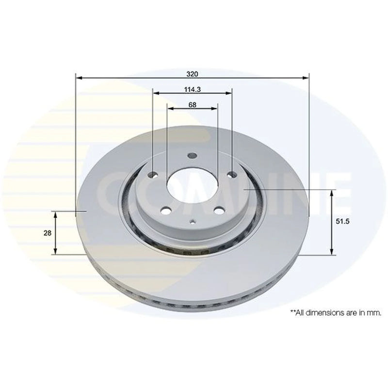 Comline Front Brake Internally Vented Discs & Pads fits Mazda CX-5 2017-2024 2.2