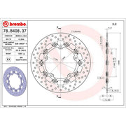 Brembo 2 x Floating Front Brake Disc Brake Discs 78B40837-x2