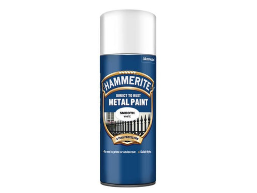 Hammerite Direct to Rust Smooth Finish Aerosol White 400ml Hammerite - NN4 Online