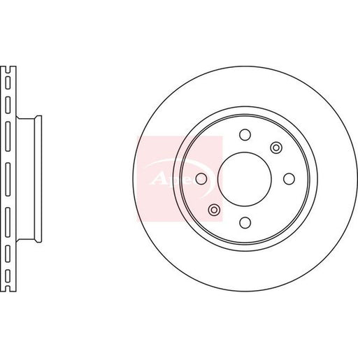 Apec 2 x Vented Brake Discs fits Hyundai I20 I 2008-2015 1.2