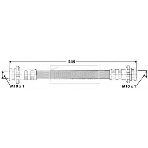 Borg & Beck Brake Hydraulic Hose Line Rear Right BBH6772