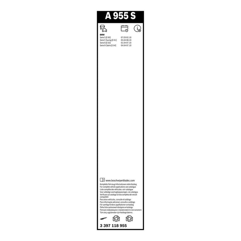 Bosch Aerotwin Wiper Blade Set 600mm + 575mm — A955S fits Alpina B5 2005-2010