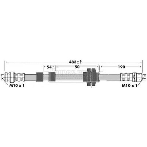 Borg & Beck Brake Hydraulic Hose Line Front Right BBH6982